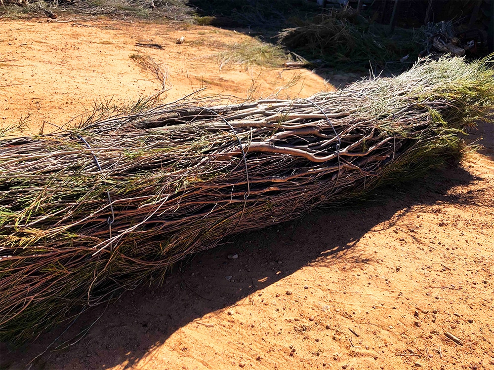 Brushwood log ready to be installed